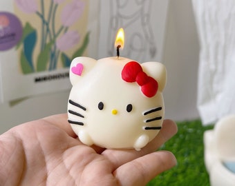 Kitty Candle| Cute Candles| Unique Candle| Unique Gift| Home Decor|Christmas gift, birthday gift, perfect gift, Cat Candle, Hello