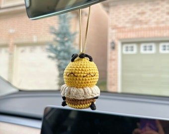 Handmade crochet Cute Chubby Bees car hanging, Key Chain| Bag hanging| Bees finished product| Amigurumi gift, knitting