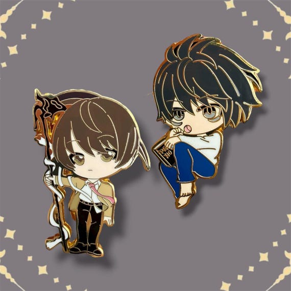 Light Yagami & L Enamel Pin Set | Death Note Pins - Etsy