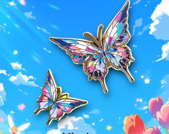 Iridescent butterfly Enamel Pin| Vibrant butterfly| colorful butterfly enamel pins | Bag Pins Backpack Pins| Rainbow color butterfly