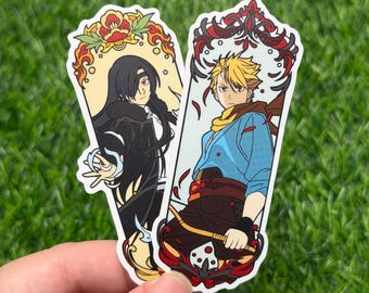Daemons of the Shadow Realm Vinyl Waterproof Stickers, Asa and Yuru