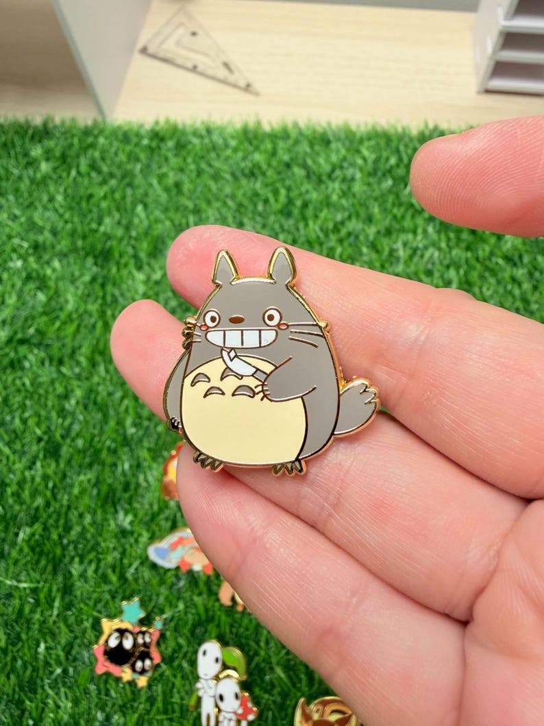 Studio Ghibli Enamel Pins - toroto, Calcifer, soot sprites, Turnip head, Jiji cat, Heen dog Stabby totoro