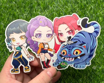 Kpop demon hunters Stickers, Rumi, Mira, Zoey, Derpy
