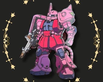 Large Gundam Zaku Enamel Pin: Anime Gift for Boys (80mm/3")
