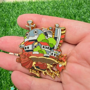 Studio Ghibli Enamel Pins - toroto, Calcifer, soot sprites, Turnip head, Jiji cat, Heen dog The Moving Castle