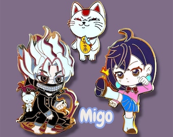 Dandadan Hard Enamel Pins – Momo & Ken Takakura