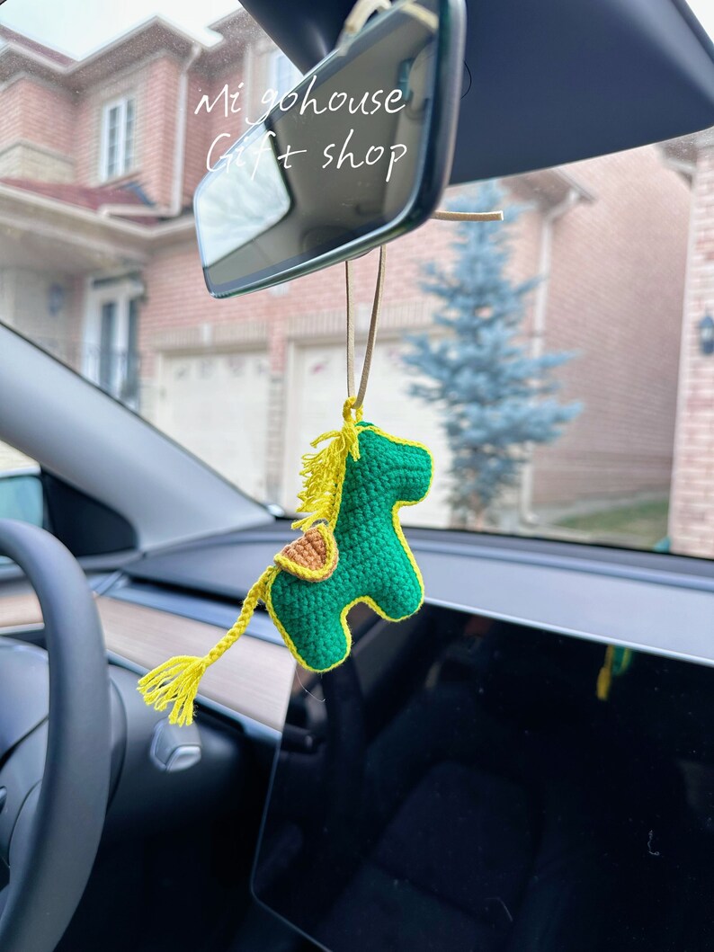 Handmade crochet Cute Horse car hanging, Key Chain Bag hanging Horse finished product Amigurumi gift, knitting image 2