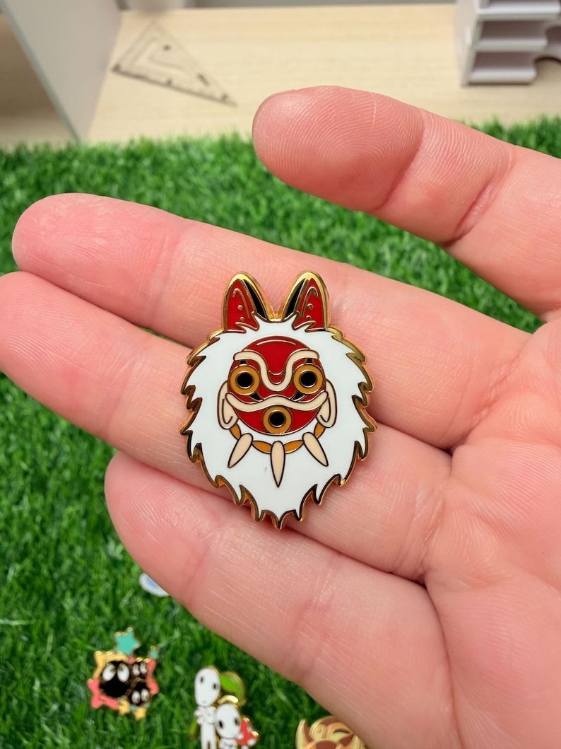 Studio Ghibli Enamel Pins - toroto, Calcifer, soot sprites, Turnip head, Jiji cat, Heen dog Mask