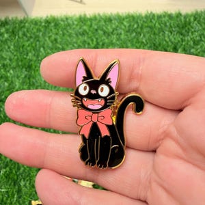Studio Ghibli Enamel Pins - toroto, Calcifer, soot sprites, Turnip head, Jiji cat, Heen dog Jiji Cat
