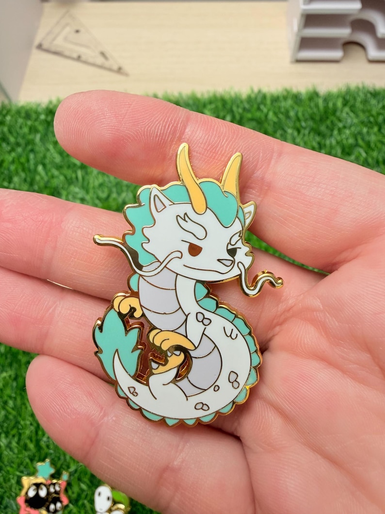 Studio Ghibli Enamel Pins - toroto, Calcifer, soot sprites, Turnip head, Jiji cat, Heen dog Haku Dragon