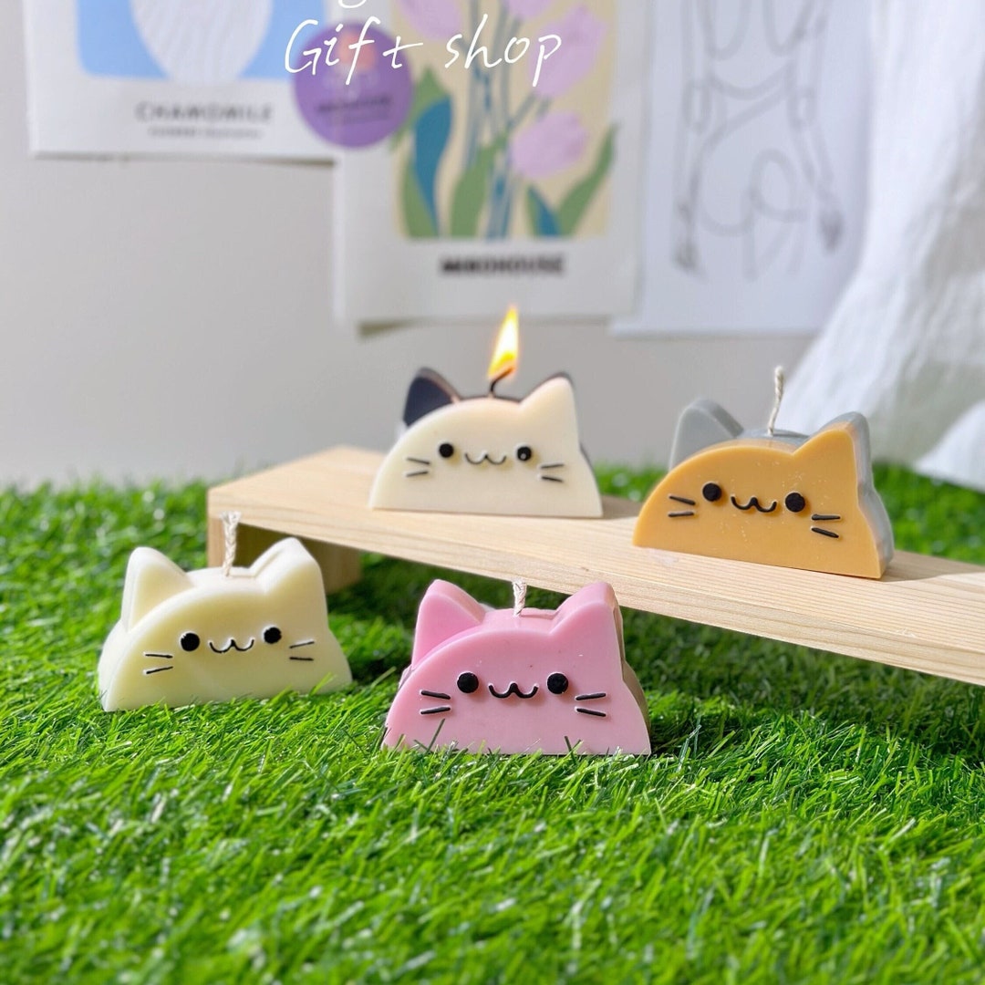 Cat Candle Cat Decor Downtown Decor Aesthetic Candle Soy Etsy