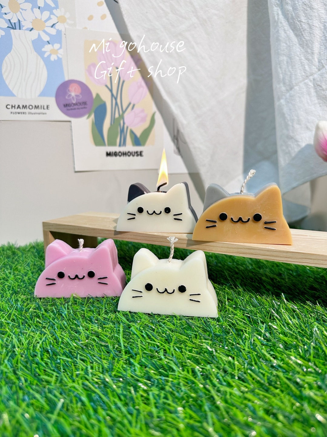 Cat Candle, Cat Decor, Downtown Decor, Aesthetic Candle, Soy Wax Candle