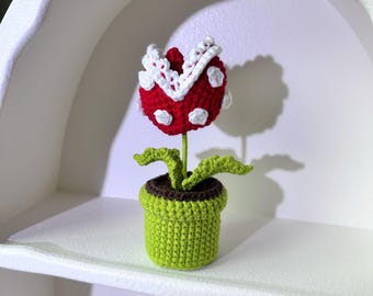 Gehäkelte Piranha Pflanze: Handgemachtes Wohndekor