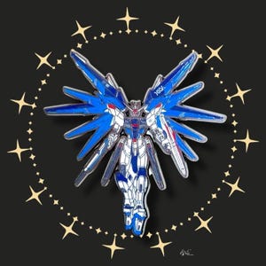 Großer Gundam Freiheit Emaille Pin: Anime Geschenk für Jungs