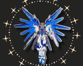 Large Gundam freedom Enamel Pin|  Pins Anime Gift For Boys Enamel Gundam details enamel pin|  Bag Pins Backpack Pins| Power