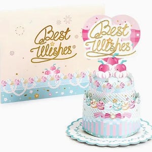 PARTY DECOR-3D Pop-Up Geburtstagskarte mit Cake Topper-Geburtstags-Dekoration-Postkarte