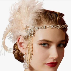 DIADEMA DE ESTILO FLAPPER BABEYOND - Elegante diadema estilo flapper de los años 20 - Gran Gatsby de los años 20, diadema, accesorios para flapper Gatsby de los años 20