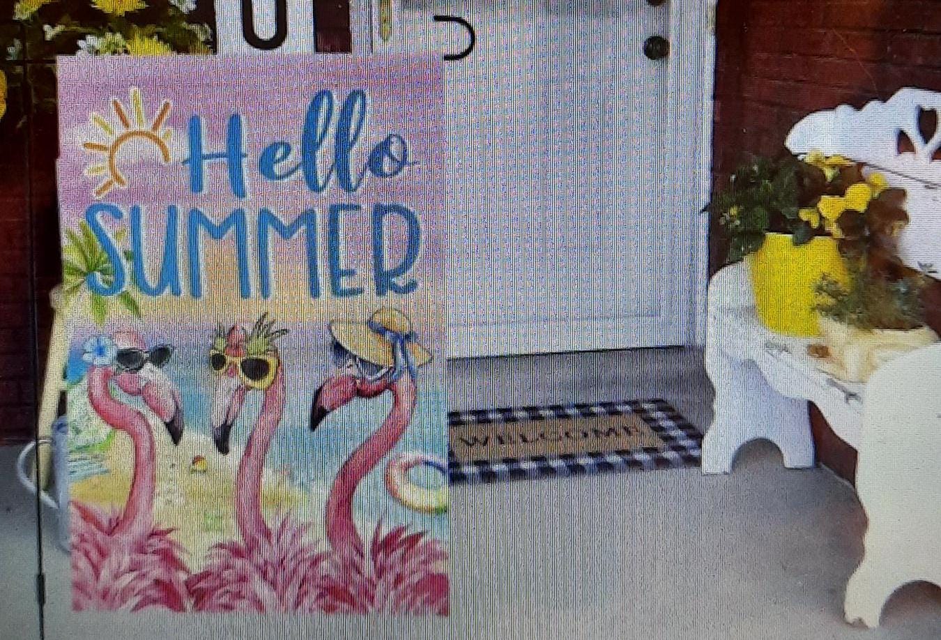 Morigins Flamingo Gartenflagge Doppelseitig – 30,5 X 45,7 Cm – Wetterfest, Mit Willkommens-Motiv