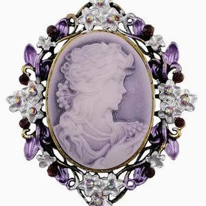 BROOCH-Cameo Vintage Style Elegant Brooch - with Hollow-Out Floral design