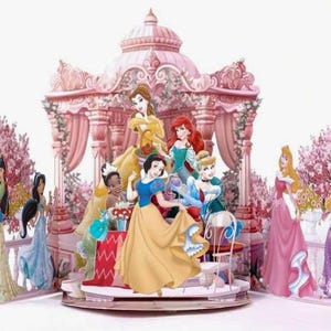 POPUP CARD - Disney Prinzessinnen Gruß zum Geburtstag für Sie inklusive 1 Umschlag, 1 handgeschriebene Karte und 1 3D Grußkarte