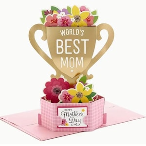 CARTÃO POPUP - Cartão de felicitações para o dia das mães, presente divertido e fofo para a melhor mãe com envelope, cartão de papel cortado a laser para mães