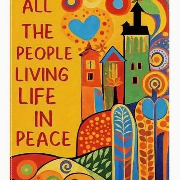 GARDEN FLAG-Garden Yard Flag - Symbolizing Peace and Love, 12 X 18 Inches - Welcome House Banner for Patio, Lawn, Home Decor