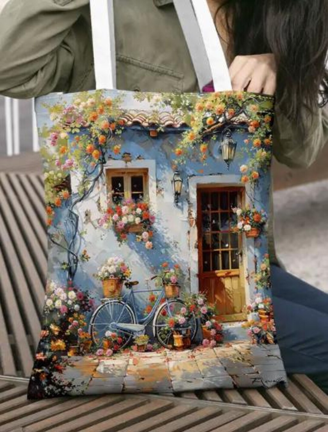 ANATTASOUL Tote Bag Femme,Sac en Toile Imprimé,Sac Fourre-Tout