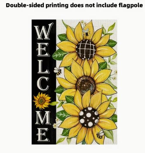 KarvePro Welcome Home Gartenflagge – 30,5x45,7 Cm, Aus Jute, Doppelseitig, Mit Clip