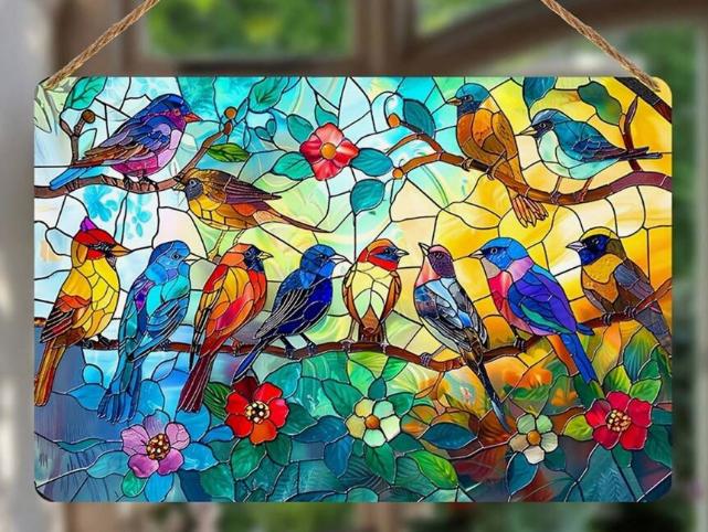 Buntglas Zuckerstange Sonnenfänger – Ca. 17,8 X 11,4 Cm, Mit Silber-Finish, Perfekt Für Fenster Oder Baum!