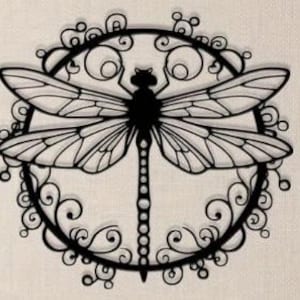 WALL DECOR METAL- Dragonfly Metal Wall Art Decor - Elegant Indoor Hanging Decoration with Openwork Design, 14 Inches Across