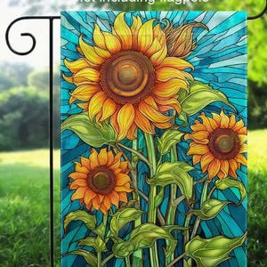 GARDEN FLAG-Sunflower Garden Flag, 12x18 Inch, Double-Sided, Sunflower Design, Polyester