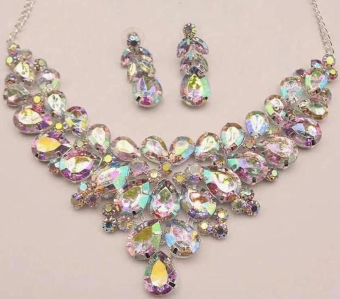 11点ジュエリーSET JEWELRY Set-aurora Borealis Crystal Colorful 3pcs Bohemian
