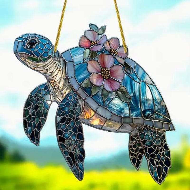 Turtle Suncatcher - Etsy