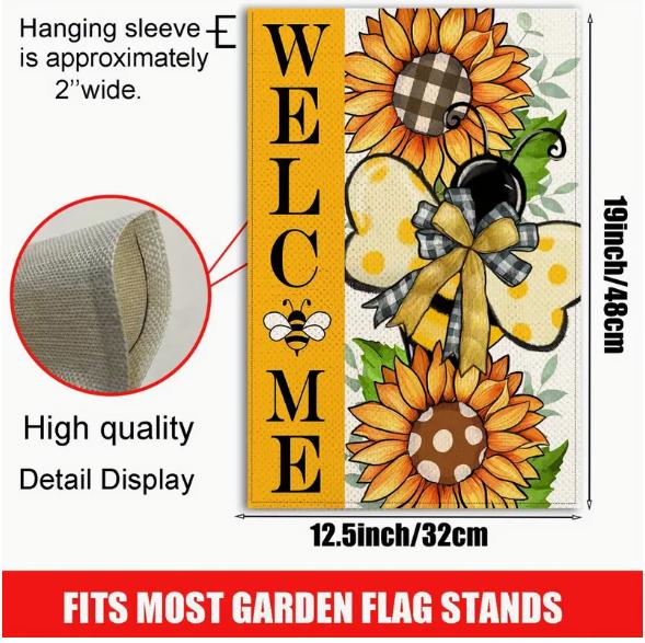 Gartenflagge Frühling & Sommer – Doppelseitig, Mit Monarch-Schmetterling & Blumen, 30,5 X 45,7 Cm, Wetterfest