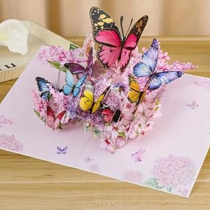 POPUP CARD - Biglietto di auguri a forma di farfalla - Biglietto di auguri, per tutte le occasioni, include busta