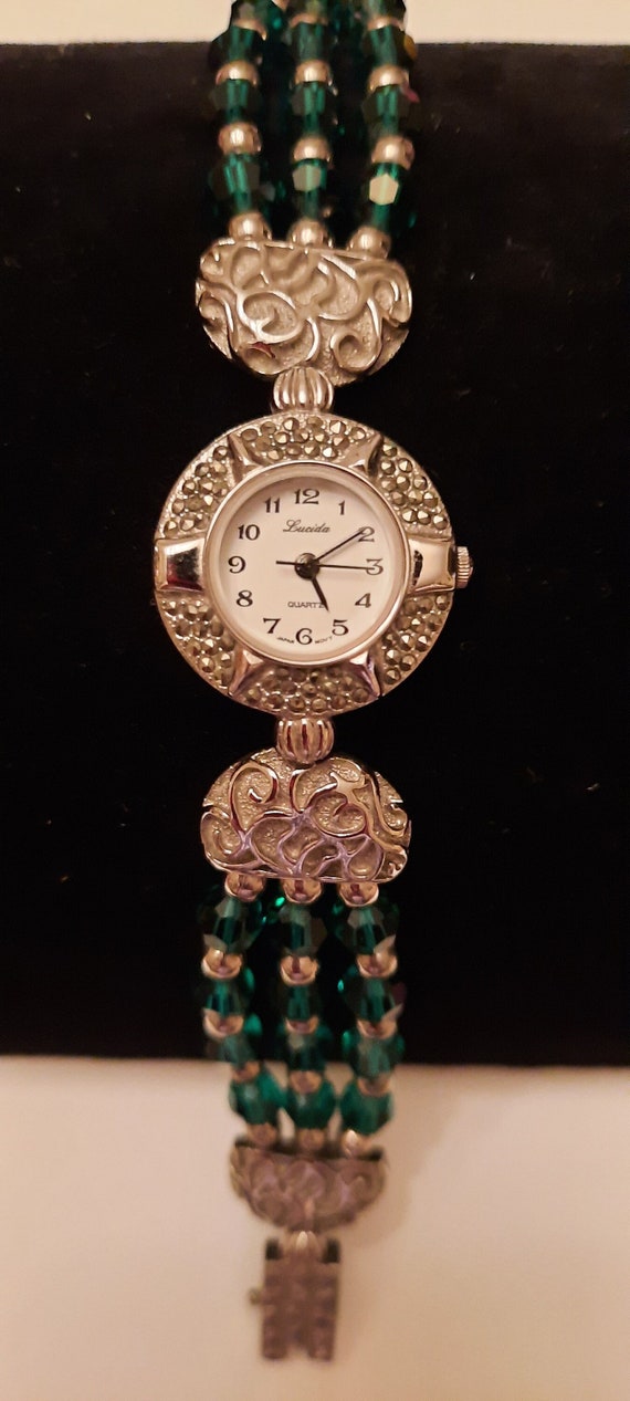 GJ012-Vintage Lucida Green Crystal Bracelet Ladies