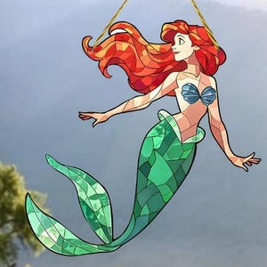 SUNCATCHER- Little Mermaid Suncatcher, Home & Garden Decor 8&quot;x8&quot;