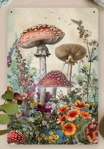 Funny Frog Mushroom Metal Sign – 'Stay Wild Moon Child' Wall Decor, 8x12 Inch, For Bathroom, Kitchen, Bedroom - View #7