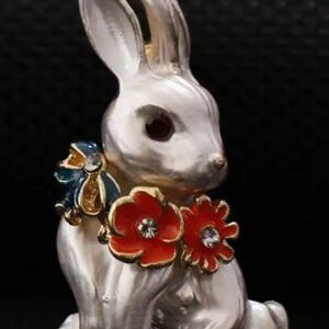 ブローチ/ペンダント - ファッショナブルなウサギのラインストーンブローチまたはネックレス用ペンダント - エレガントなアクセサリー
