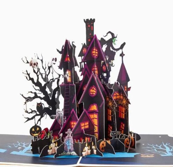 Halloween Pop-Up-Karte Mit Gruseligem Baum – 3D Karte 15,2 X 20,3 Cm Für Grusel-Fans