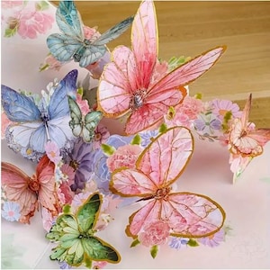 POPUP CARD - Biglietto di auguri a forma di farfalla - Biglietto di auguri, per tutte le occasioni, include busta