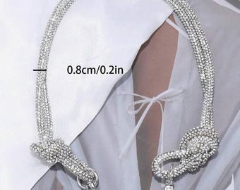 BAG CHARM/KEYCHAIN- Accessory Fashion Shiny Rhinestone & Double Knot Decor