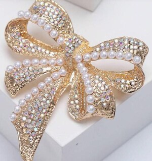 Broches Papillon Strass Pour Femme - Lot De 4 Couleurs, Alliage De Zinc, 2.9x2.1cm, Pour Robes, Foulards, Châles