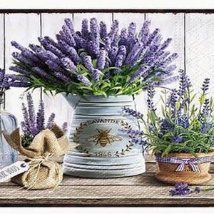 METAL ART- Lavender Farmhouse Wall Art - Rustic Iron Metal Plaque with Floral Design, 7.87x11.81inch, Indoor/Outdoor Home Garden