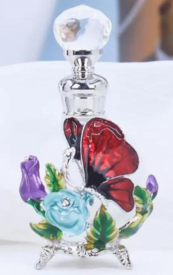 PERFUME Bottle-red Butterfly Hand-painted Frosted Glass Perfume
