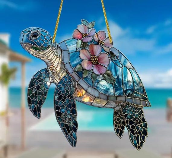 Tartaruga Acrilica Da Appendere - Decorazione Acchiappasole Per Finestre, Giardino E Casa - Foto 13