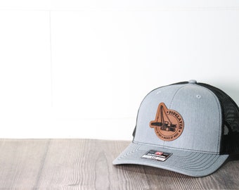 Pipelayer Leather Patch Hat | Funny | Blue Collar, Trades