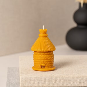 Beeswax Straw House Candle: Handcrafted Honey Scented Gift