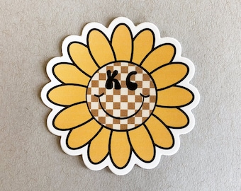 Pegatina retro de girasol de Kansas City: vinilo impermeable de KC