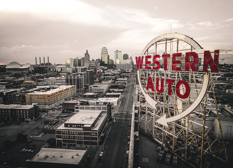 Wester Auto Sign Western Auto Sign Kansas City Print: Local KC Wall Art - Etsy